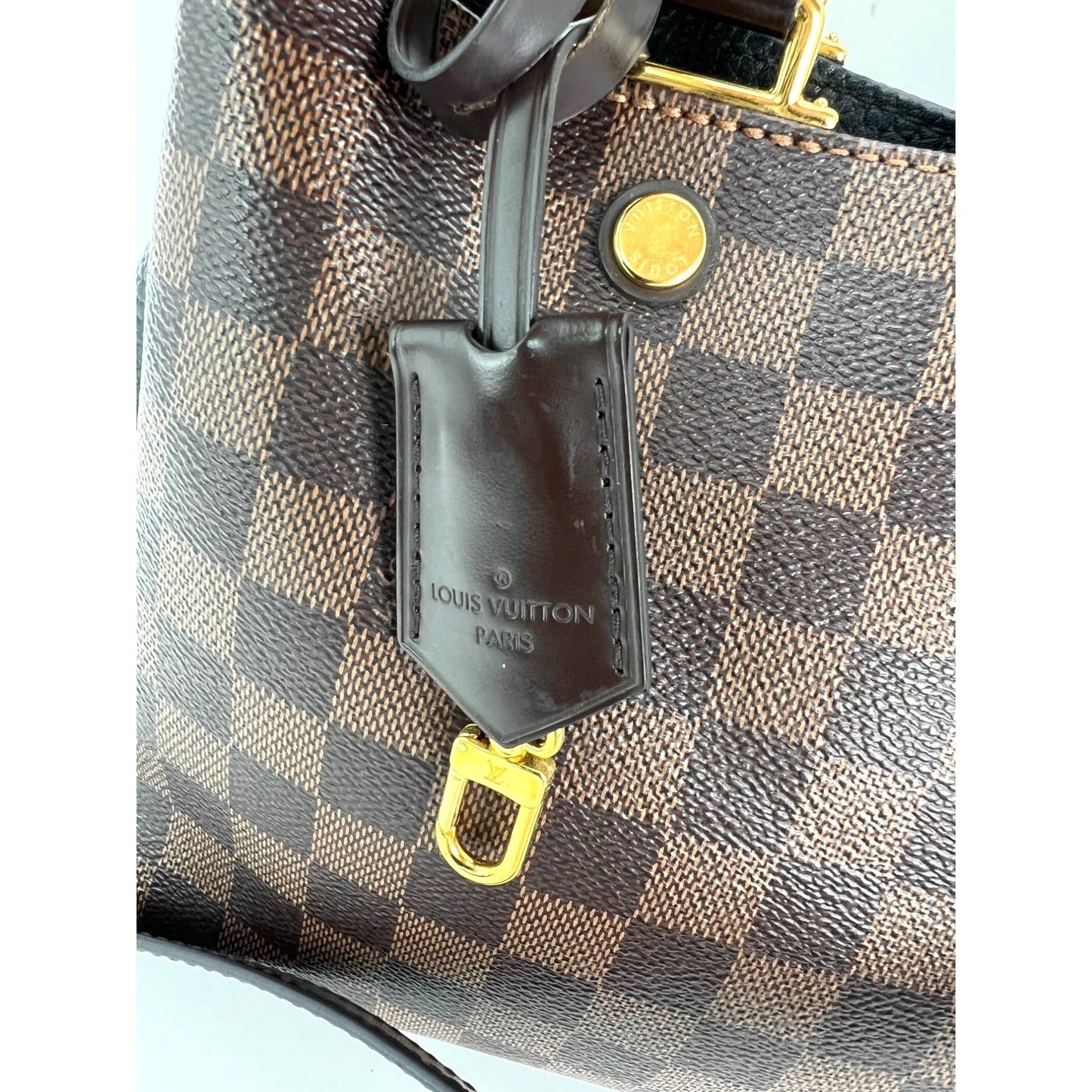 Louis Vuitton Damier EbeneCuir Taurillon Brittany Black Shoulder Bag