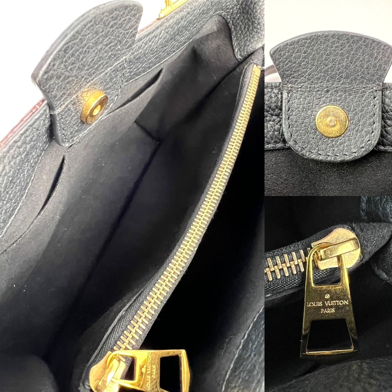 Louis Vuitton Damier EbeneCuir Taurillon Brittany Black Shoulder Bag