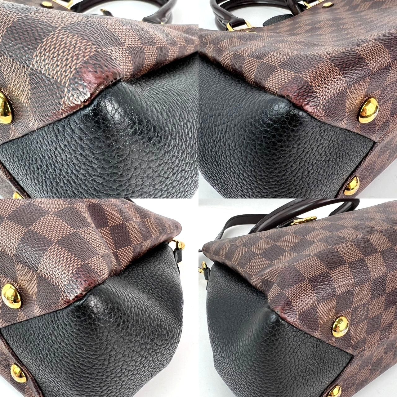 Louis Vuitton Damier EbeneCuir Taurillon Brittany Black Shoulder Bag