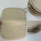 Bottega Veneta Intreciato white leather Shoulder Clutch Bag