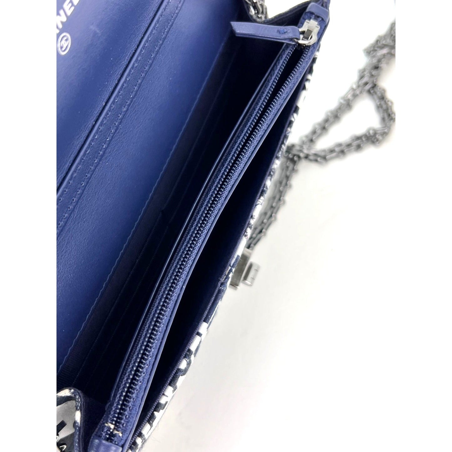 Chanel Reissue 2.55 Quilted Printed Canvas Limited Edition Wallet on a Chain Clutch RARE