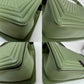 Chanel Calfskin Chevron Quilted Medium Boy Flap Light Green Bag