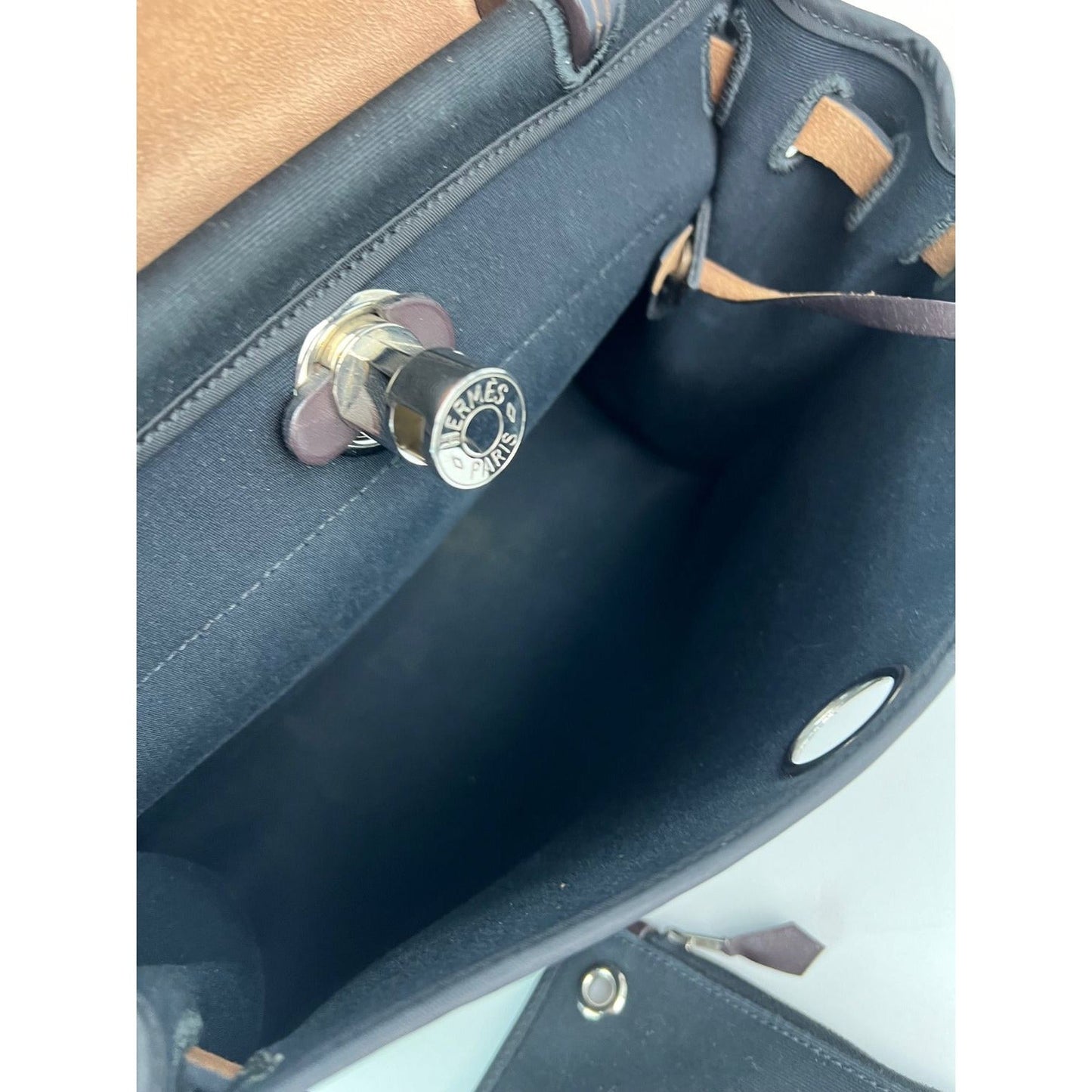 Hermes Toile vache Hunter Herbag zip 31 PM Black Ebene Shoulder Bag