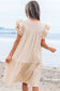 Jet Stream Linen Embroidery Pom Pom Short Dress