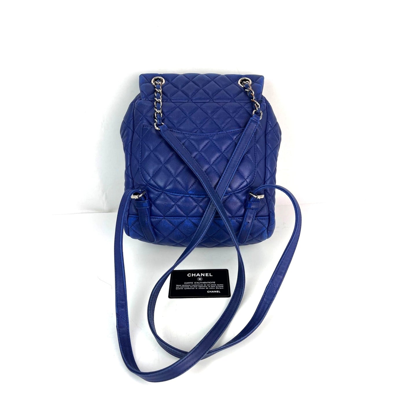 Chanel Lambskin Quilted Small Urban Spirit Blue Backpack