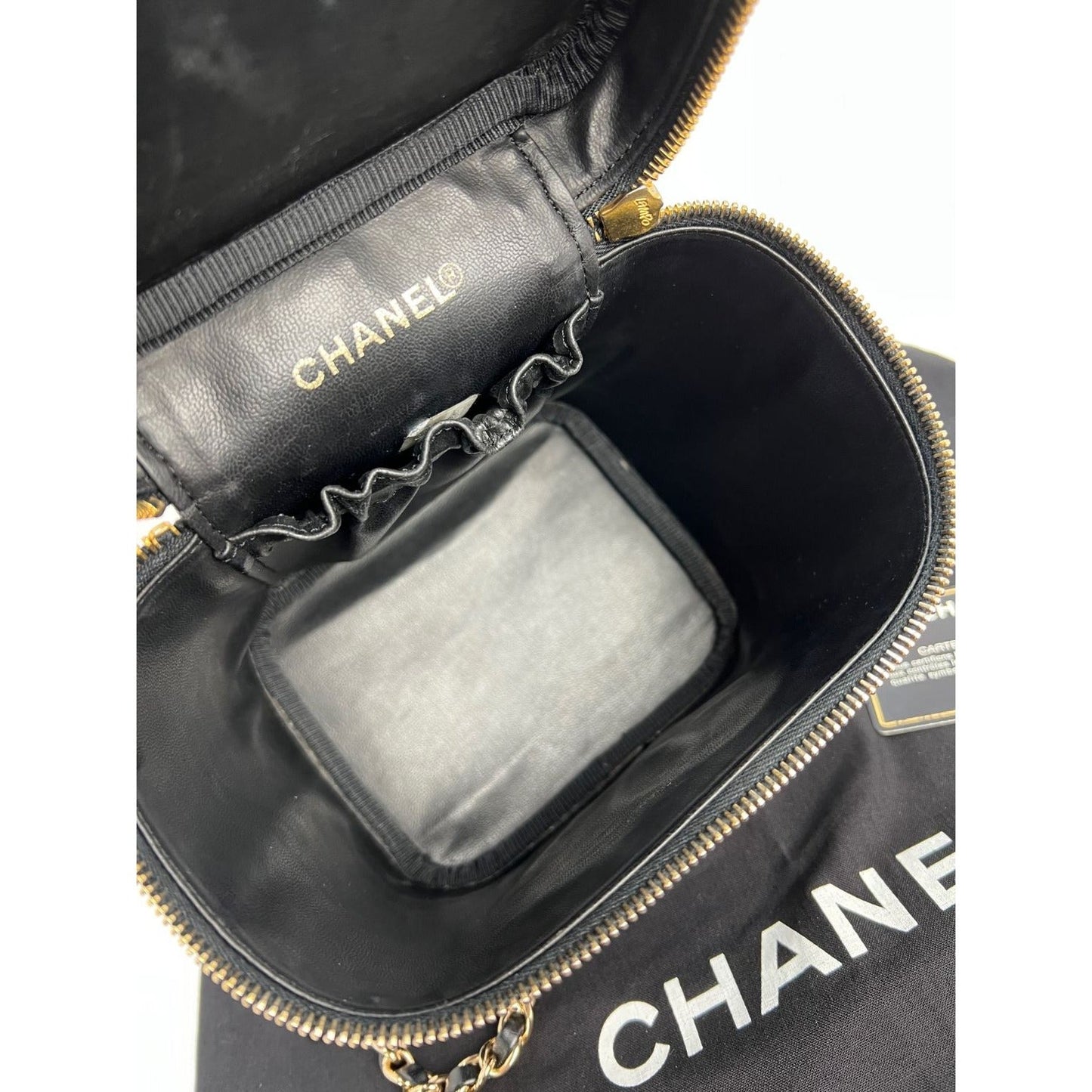 Chanel Vanity Cosmetic Case Black Caviar Leather Bag