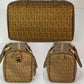 Fendi Boston Gold Coated Canvas Hand Bag