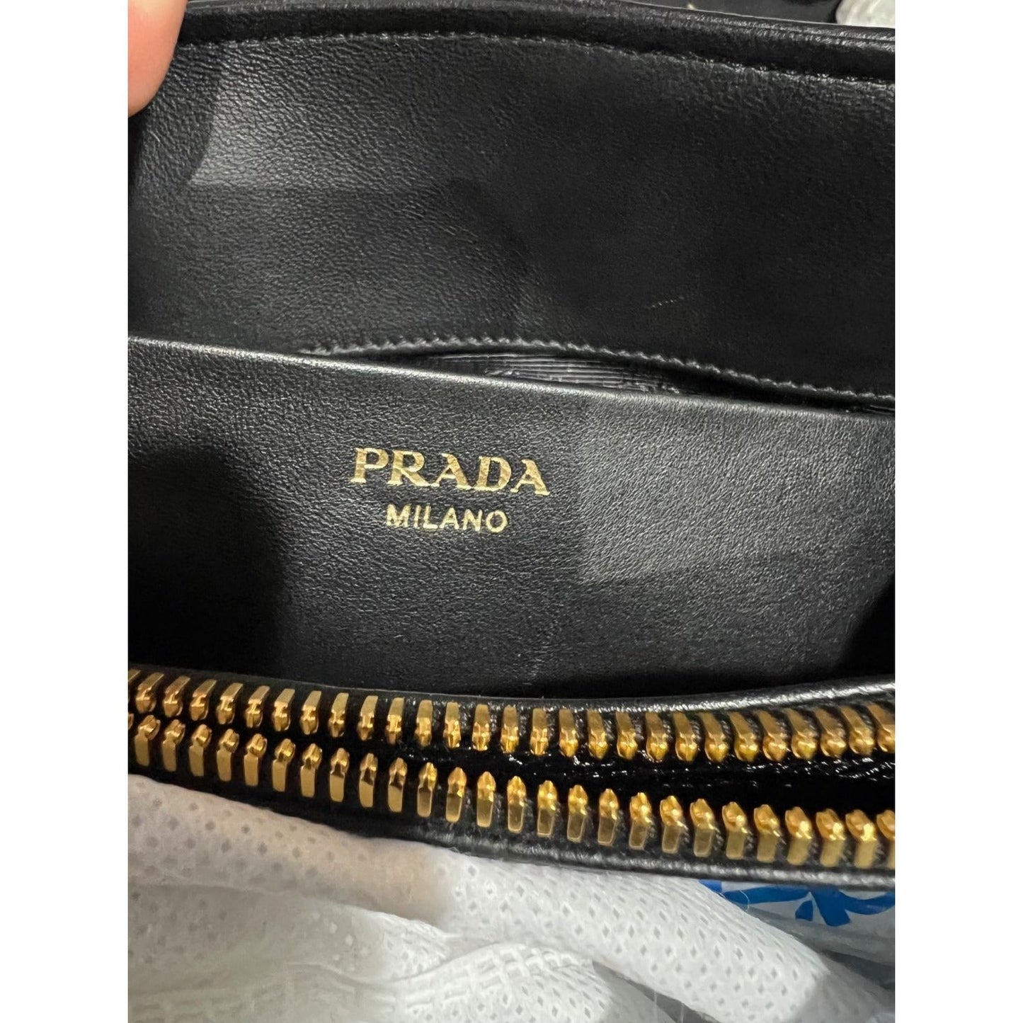 Prada Nappa Gaufre Black Leather Shoulder Crossbody Bag SOLD
