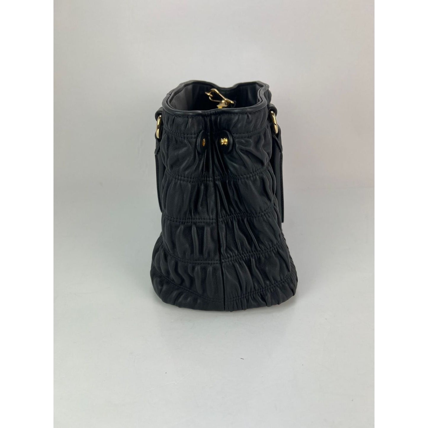 Prada Nappa Gaufre Black Leather Shoulder Crossbody Bag SOLD