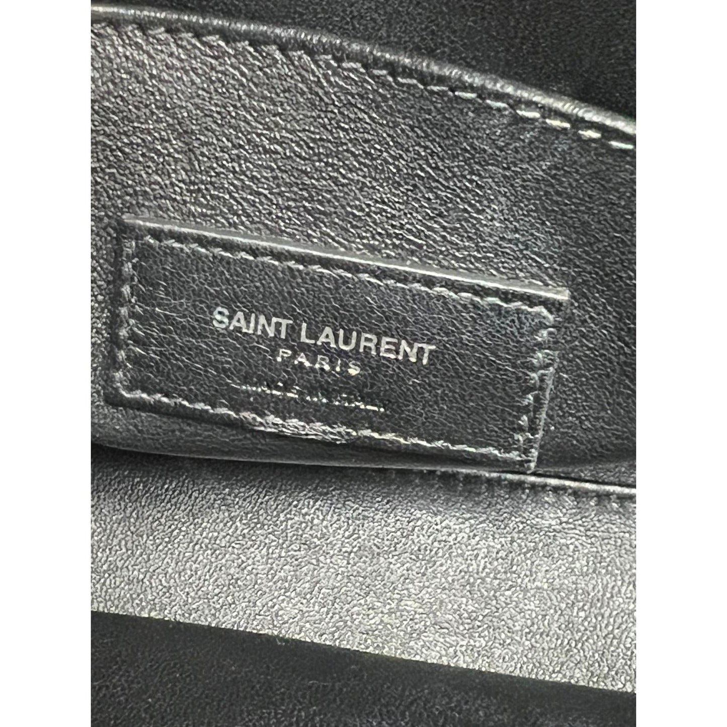 Saint Laurent Sac De Jour Embellished Patches Baby Black Leather Shoulder Bag