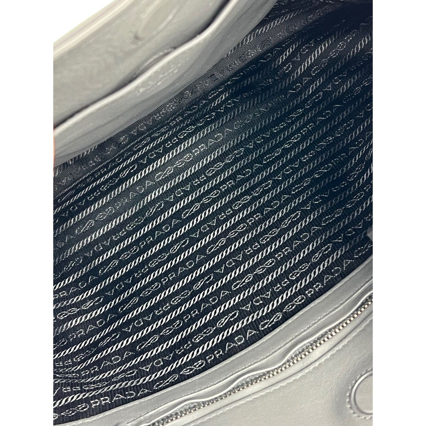 Prada Vitello Daino grey Hobo Bag