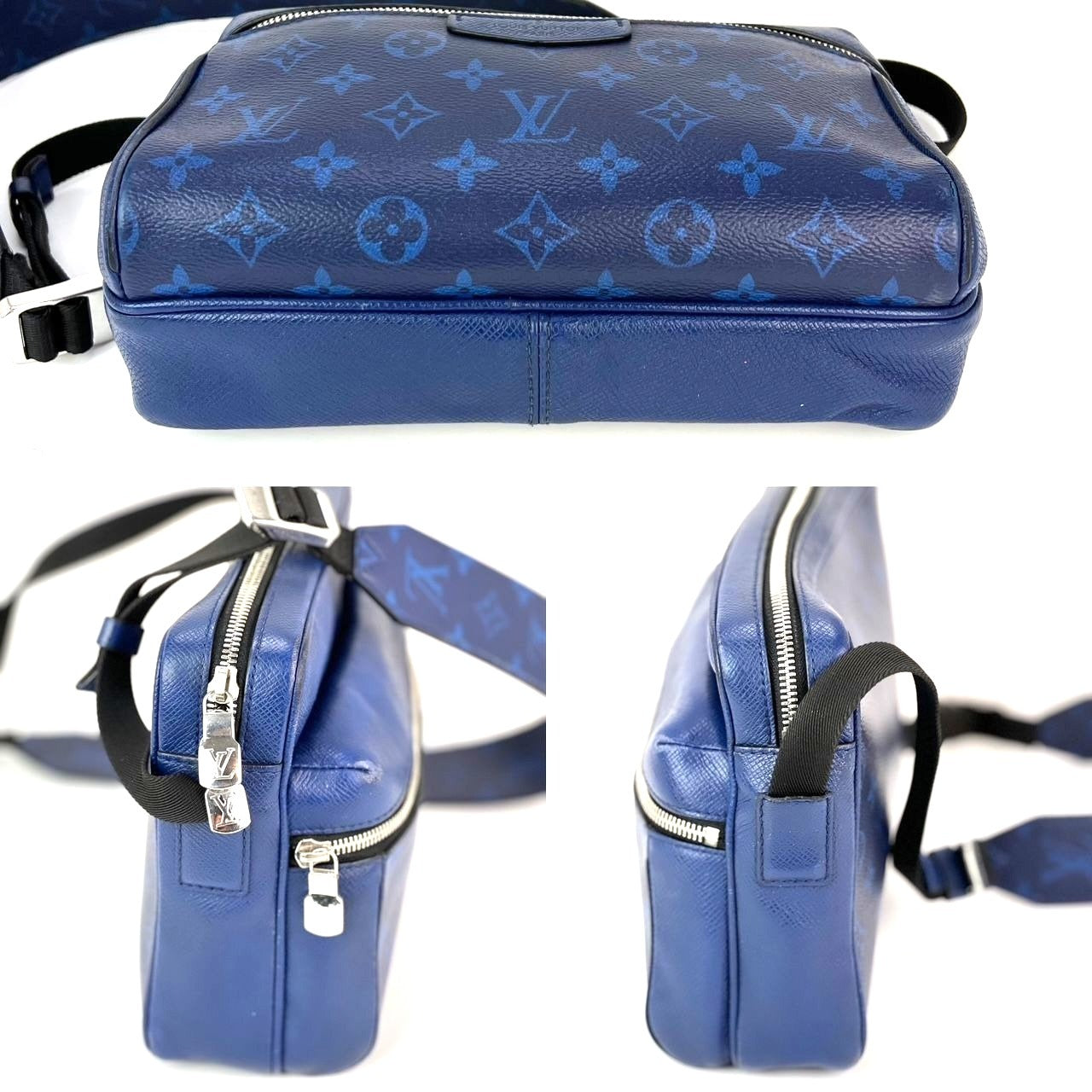 LOUIS VUITTON Taigarama Outdoor Blue Messenger Bag