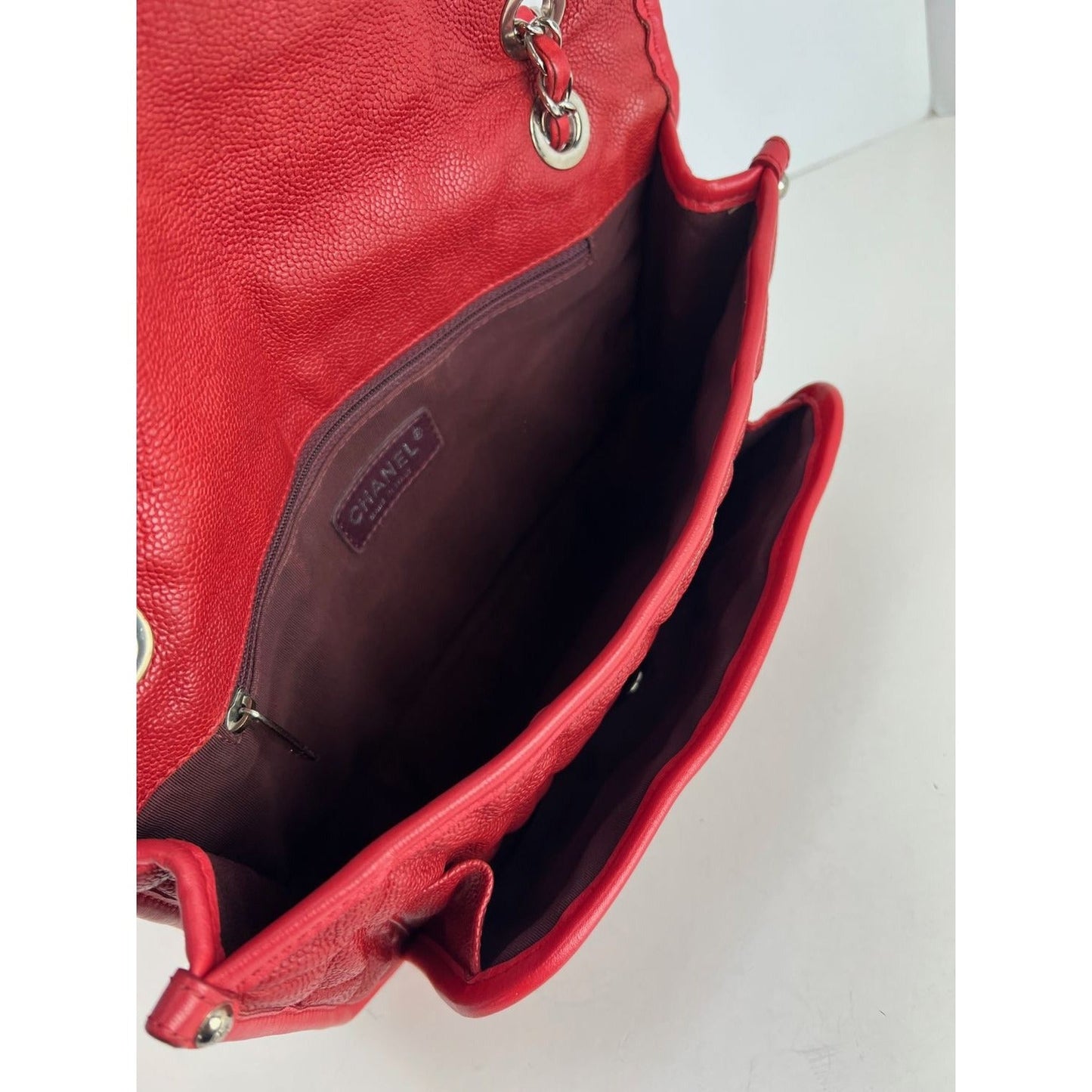 Chanel Caviar Quilted Medium French Riviera Red Flap