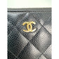 Chanel Caviar Quilted Large Gusset  Zip Around Black Wallet