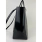 Christian Dior Large Lady Black Patent Leather Canvas Hand Bag