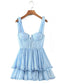 Silk chiffon pleated dress with tie
