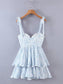 Silk chiffon pleated dress with tie