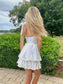 Silk chiffon pleated dress with tie