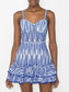 Embroidered Sling Ruffle Dress