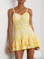 Embroidered Sling Ruffle Dress