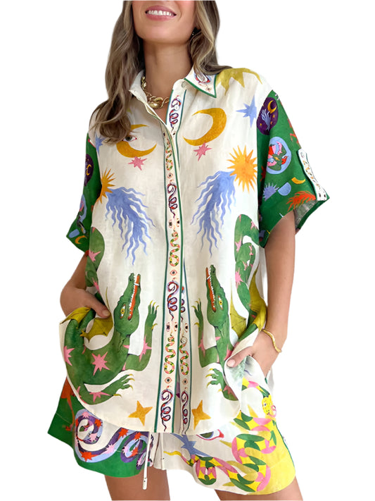 New Printed Fashion Pajamas Homewear Casual Sets