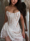 Sexy Lace See-through Splicing Waist Tube Mini Dress