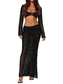 Knitted Long Sleeve Maxi Skirt Set