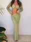 Knitted Long Sleeve Maxi Skirt Set