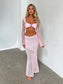 Knitted Long Sleeve Maxi Skirt Set