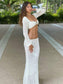 Knitted Long Sleeve Maxi Skirt Set