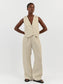 fashionable Linen vest and trousers two-piece set