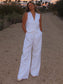 fashionable Linen vest and trousers two-piece set