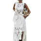 Fashion Retro  Asymmetric Crochet  Skirt Set