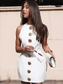 ROSIE GOLD BUTTON DETAILED MINI DRESS