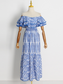 Double-layer Lotus Leaf One-shoulder Embroidered  Dress