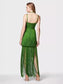 halter neck maxi dress with fringe hem  Dress