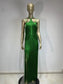 halter neck maxi dress with fringe hem  Dress