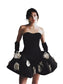 Black Floral Bandage Dress with Tutu Tutu