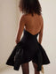 Black Floral Bandage Dress with Tutu Tutu