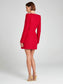 Women's elegant slim fit U-neck long-sleeved beaded dress