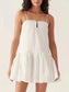 Hot girl style ruffled  skirt printed short dress
