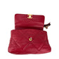 Chanel 19 Large Quilted Goatskin Silver and Gold Red Flap Bag