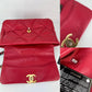 Chanel 19 Large Quilted Goatskin Silver and Gold Red Flap Bag