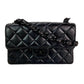 Chanel Vintage Quilted Lambskin Black Resin Chain Small Classic Single Flap Bag RARE