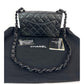 Chanel Vintage Quilted Lambskin Black Resin Chain Small Classic Single Flap Bag RARE