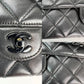 Chanel Vintage Quilted Lambskin Black Resin Chain Small Classic Single Flap Bag RARE