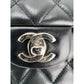 Chanel Quilted Lambskin Valentine Crystal Charms Medium Single Flap Black Bag