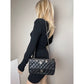 Chanel Quilted Lambskin Valentine Crystal Charms Medium Single Flap Black Bag