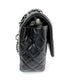Chanel Quilted Lambskin Valentine Crystal Charms Medium Single Flap Black Bag
