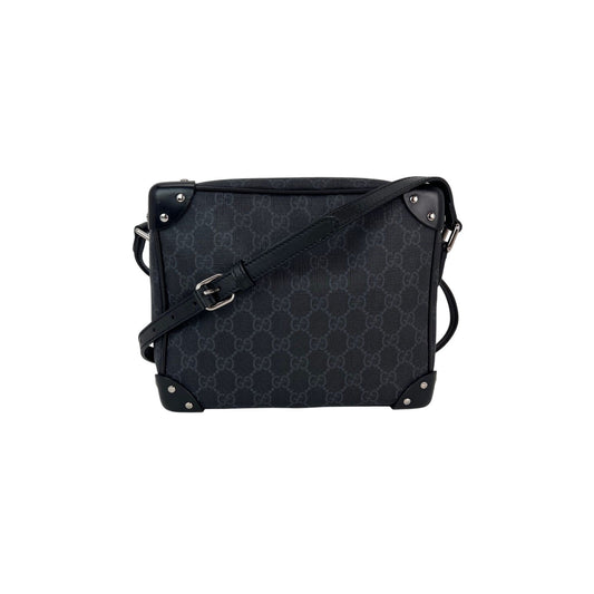 Gucci Black GG Supreme Selleria Square Messenger Bag